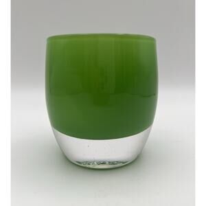 Glassybaby Green LUCKY Pre-Triskelion Votive Candle Holder with Sticker